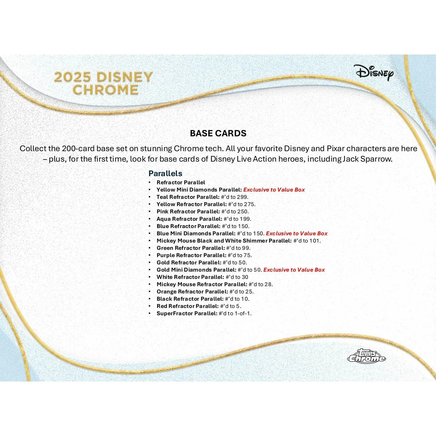 2025 Topps Disney Chrome Blaster Box 7 Packs (Ships Sealed Only)