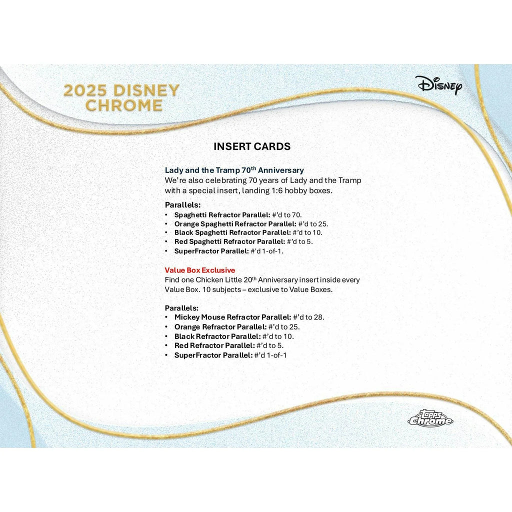 2025 Topps Disney Chrome Blaster Box 7 Packs (Ships Sealed Only)