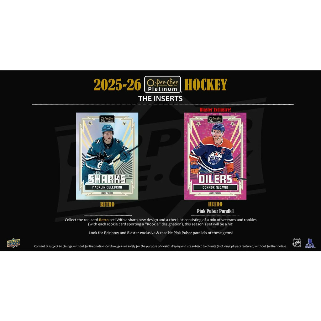 2025-26 Upper Deck O-Pee-Chee Platinum Hockey Blaster Box (Ships Sealed Only) - D