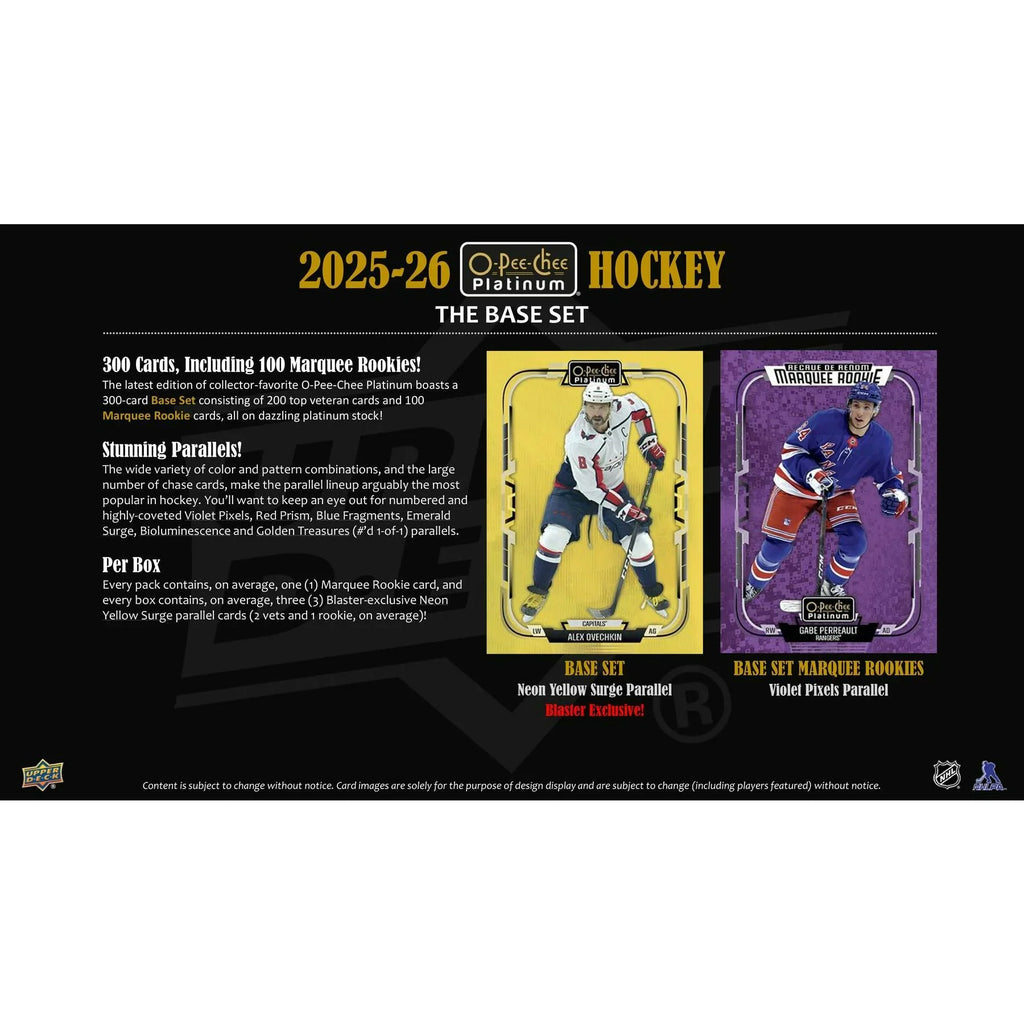 2025 26 Upper Deck O Pee Chee Platinum Hockey Blaster 20 Box Case Presell (Ships Sealed Only)