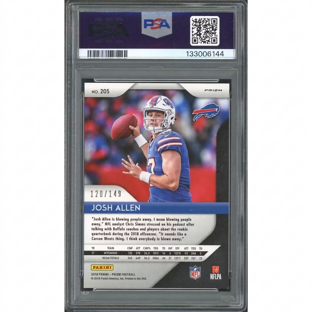 Josh Allen 2018 Panini Prizm Red Wave Rookie Card | PSA 7