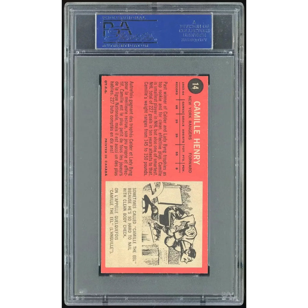 Camille Henry 1964-65 Topps #14 Hockey Card | PSA 7