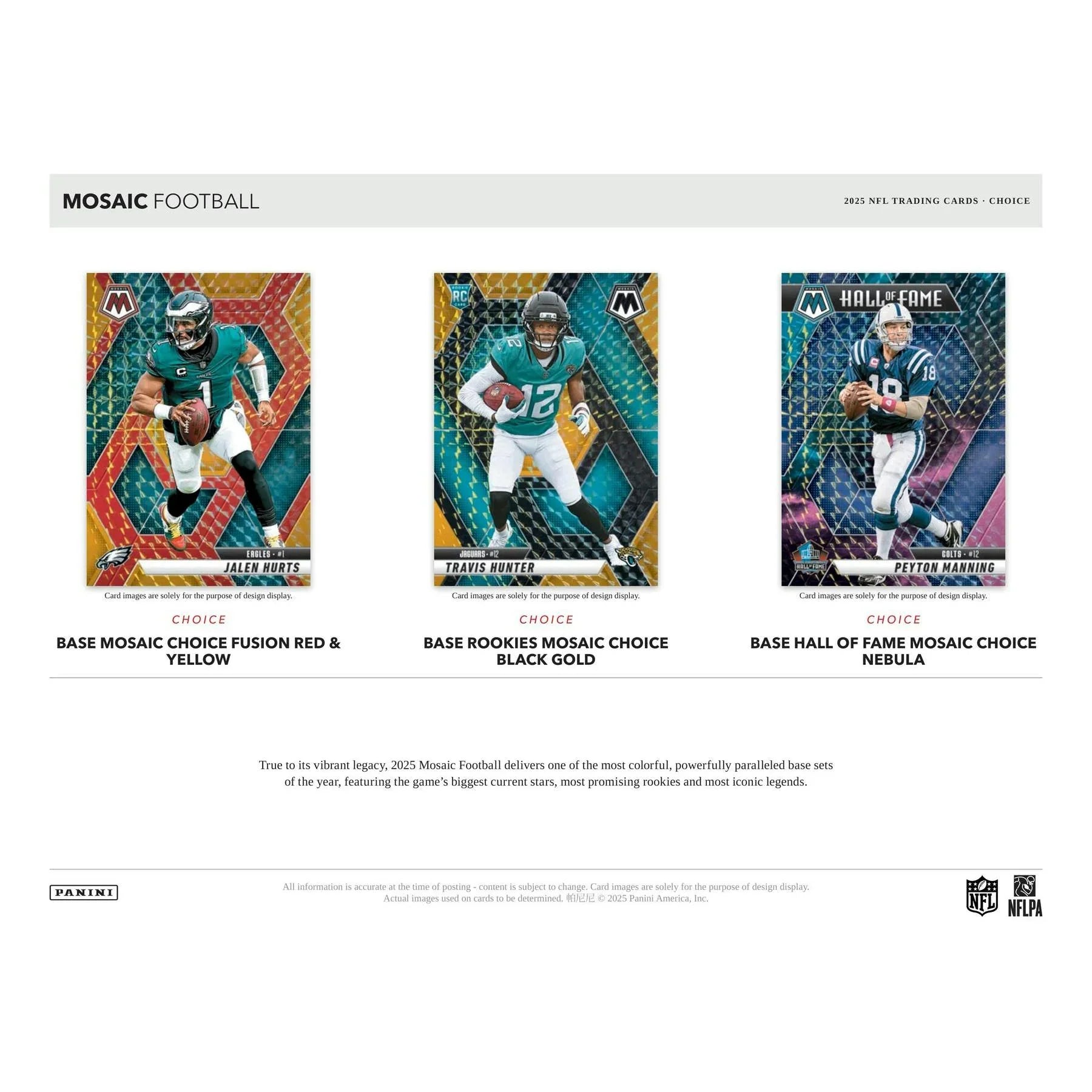 2025 Panini Mosaic Football Choice 20-Box Case (Ships Sealed Only) - D