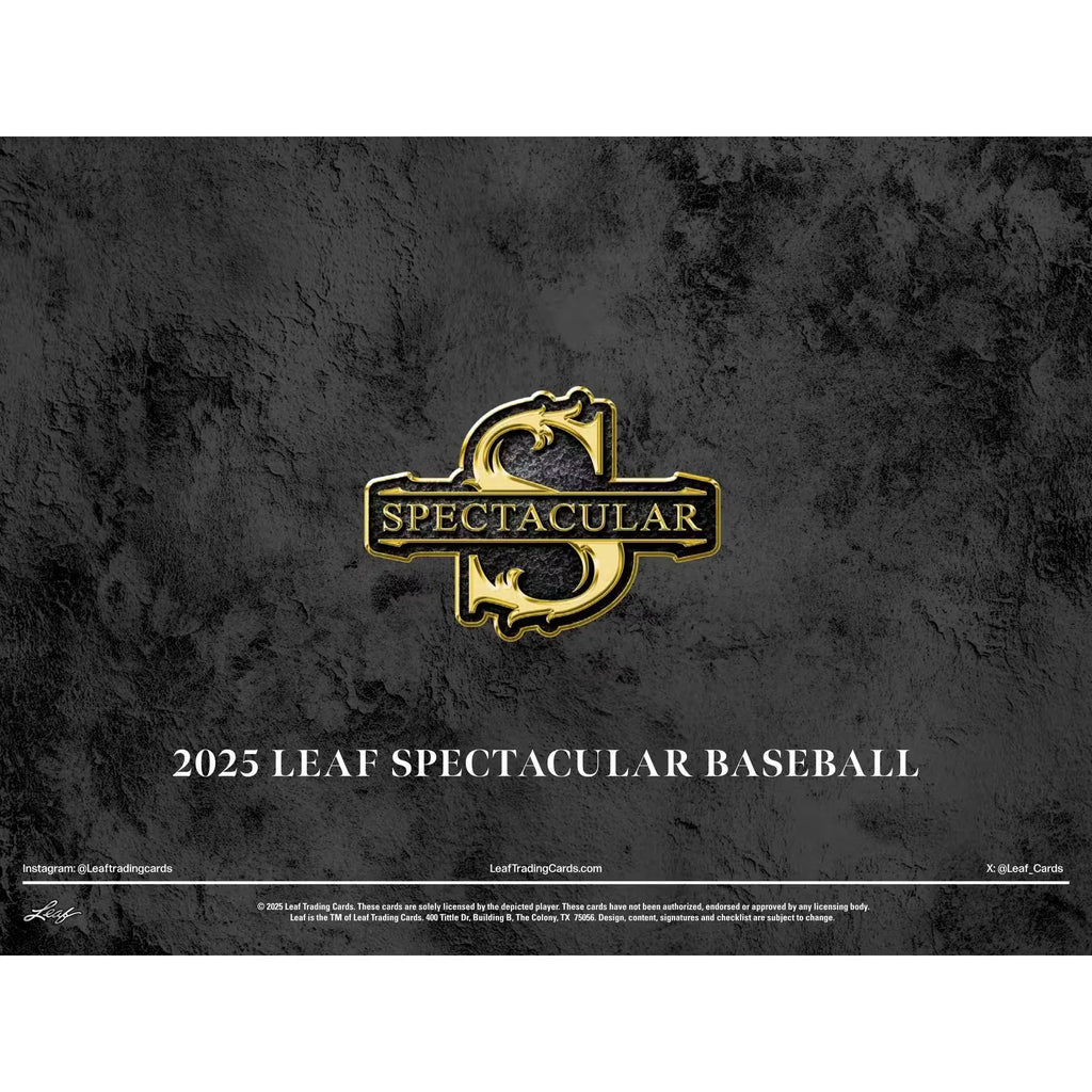 2025 Leaf Spectacular Baseball Hobby Box (Ships Sealed Only) - D1