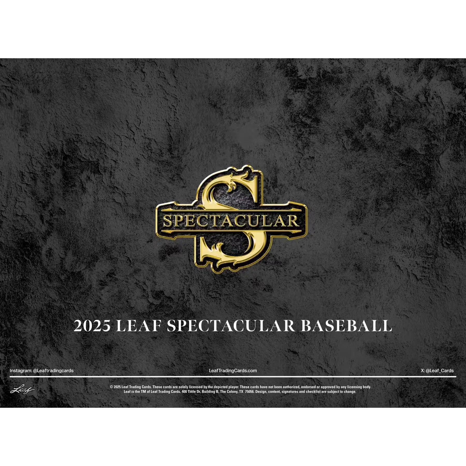 2025 Leaf Spectacular Baseball Hobby Box (Ships Sealed Only) - D1