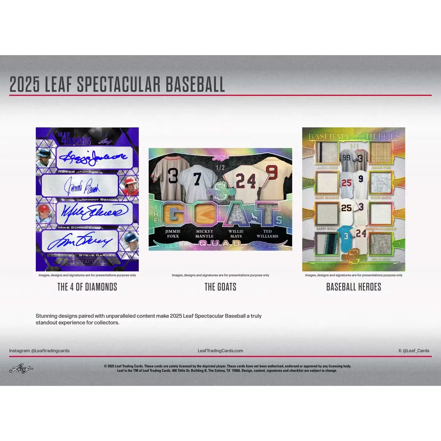 2025 Leaf Spectacular Baseball Hobby Box (Ships Sealed Only) - D1