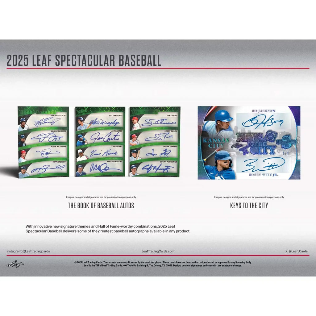 2025 Leaf Spectacular Baseball Hobby Box (Ships Sealed Only) - D1