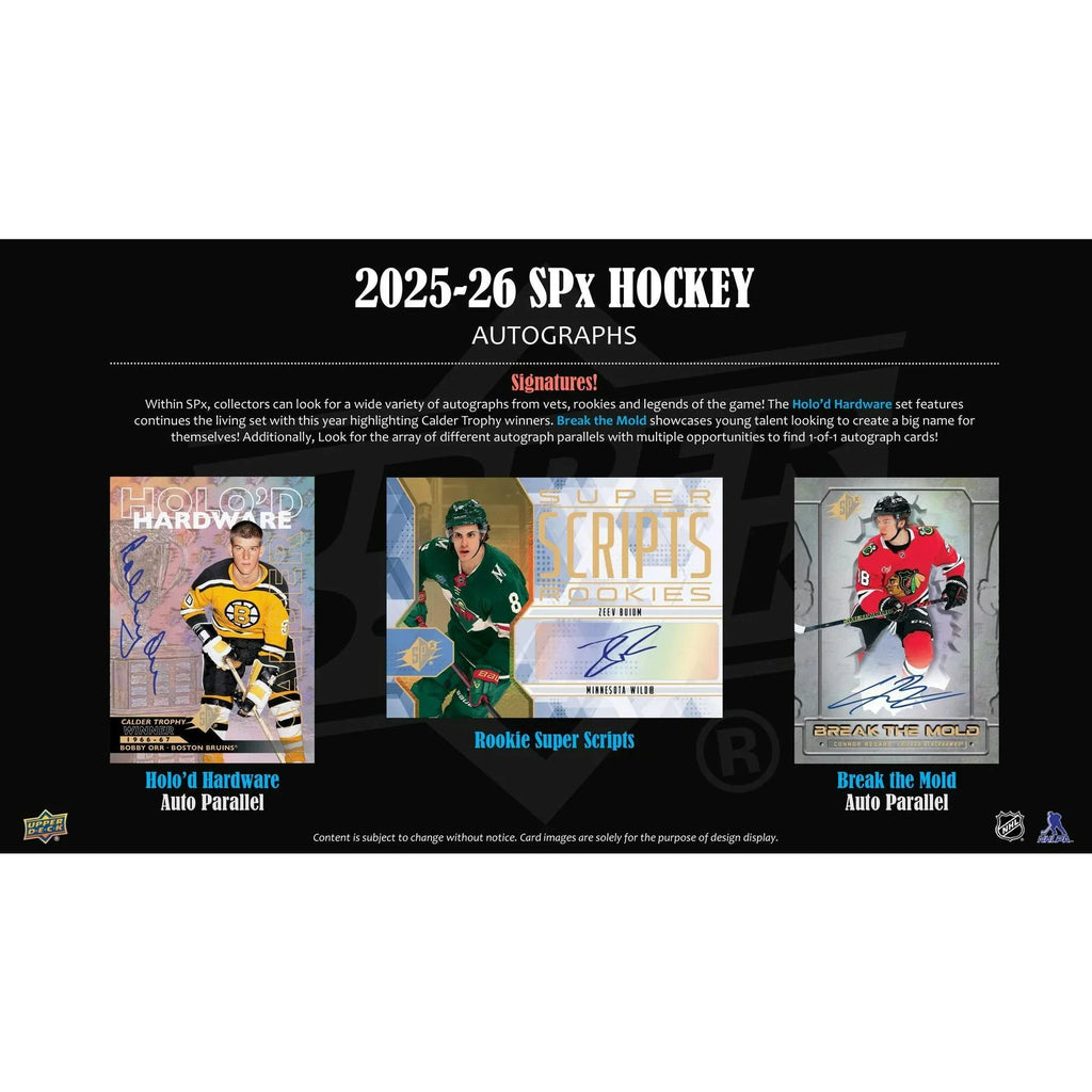 2025 26 Upper Deck SPx Hockey Hobby 20 Box Case (Ships Sealed Only) - D1