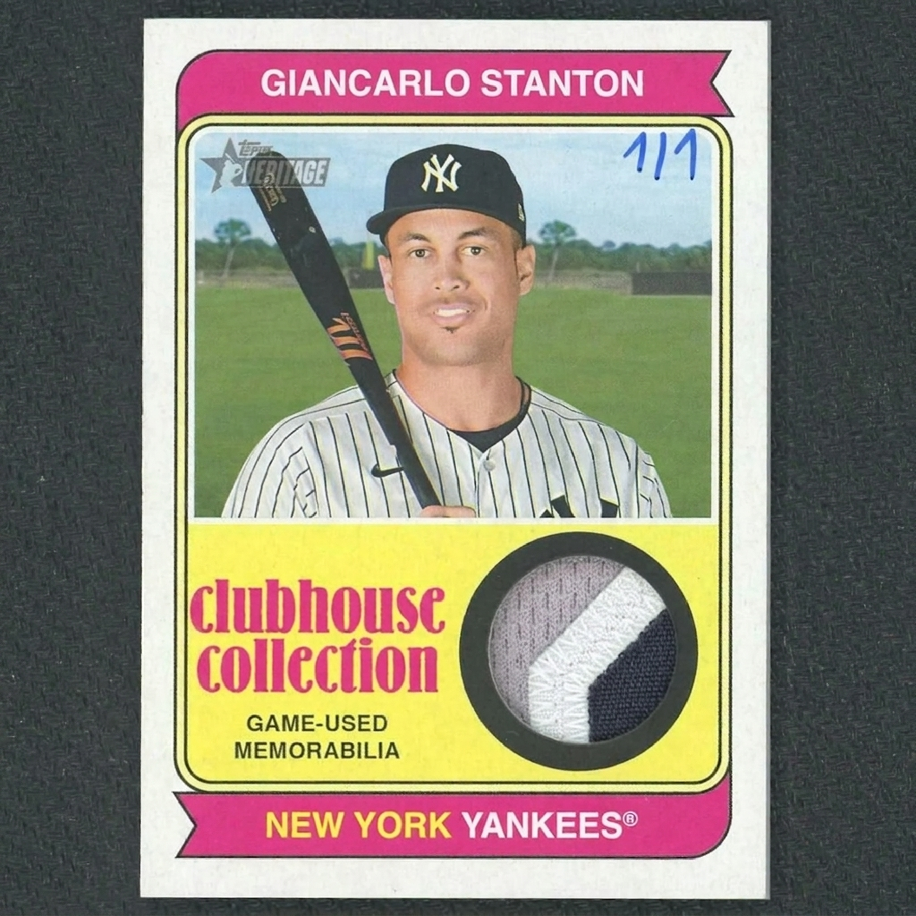 Giancarlo Stanton 2023 Topps Heritage Clubhouse Collection Patch | 1/1