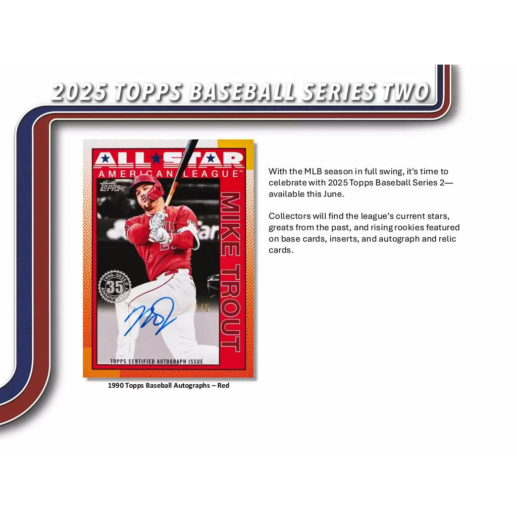 2025 Topps Series 2 Baseball Retail Box 20 Pack (Ships Sealed Only)