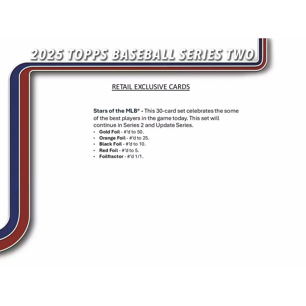 2025 Topps Series 2 Baseball Retail Box 20 Pack (Ships Sealed Only)