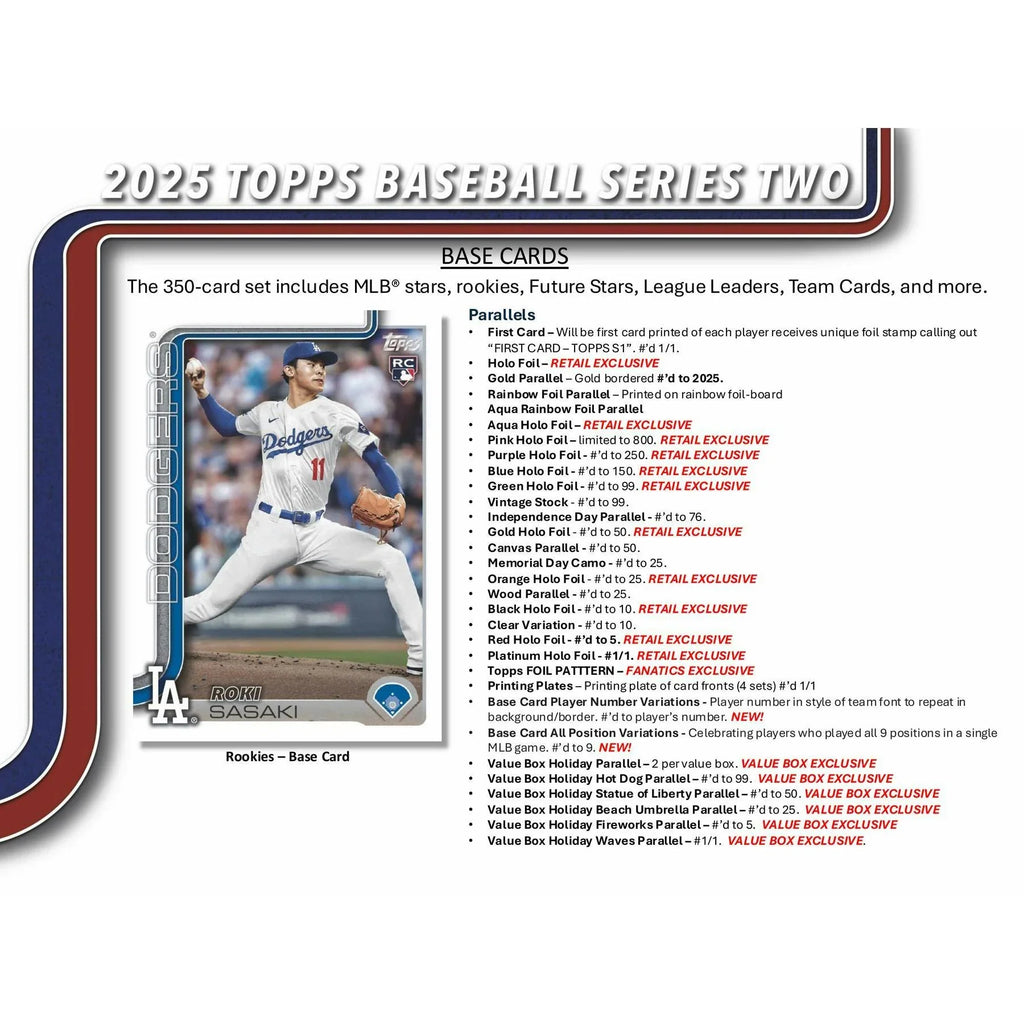 2025 Topps Series 2 Baseball Fanatics Blaster 40 Box Case (Ships Sealed Only)