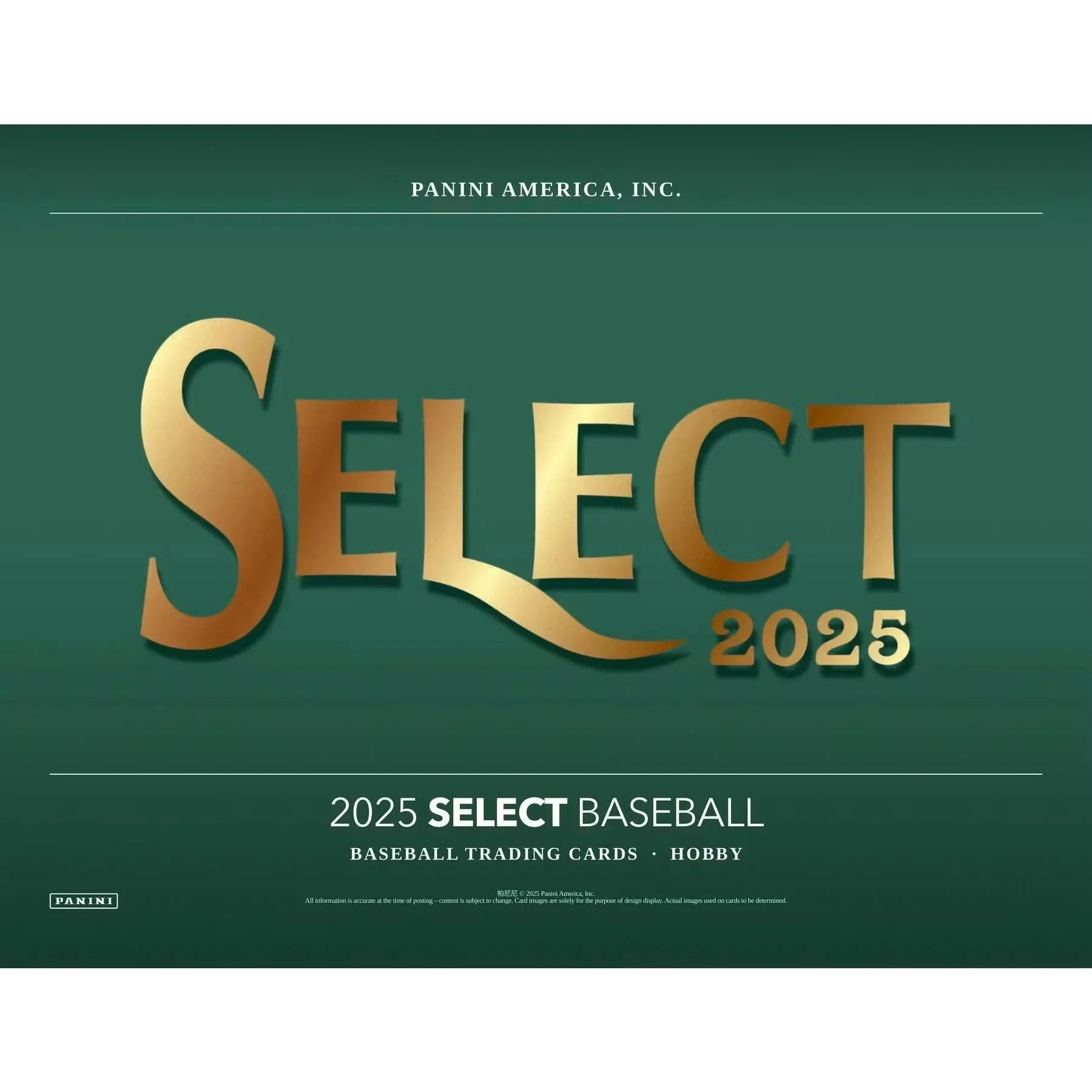 2025 Panini Select Baseball Hobby 12-Box Case (Ships Sealed Only)
