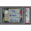 Stan Musial, Ozzie Smith & Mark McGwire Signed 2015 Topps Triple Threads #13 Card | PSA 8