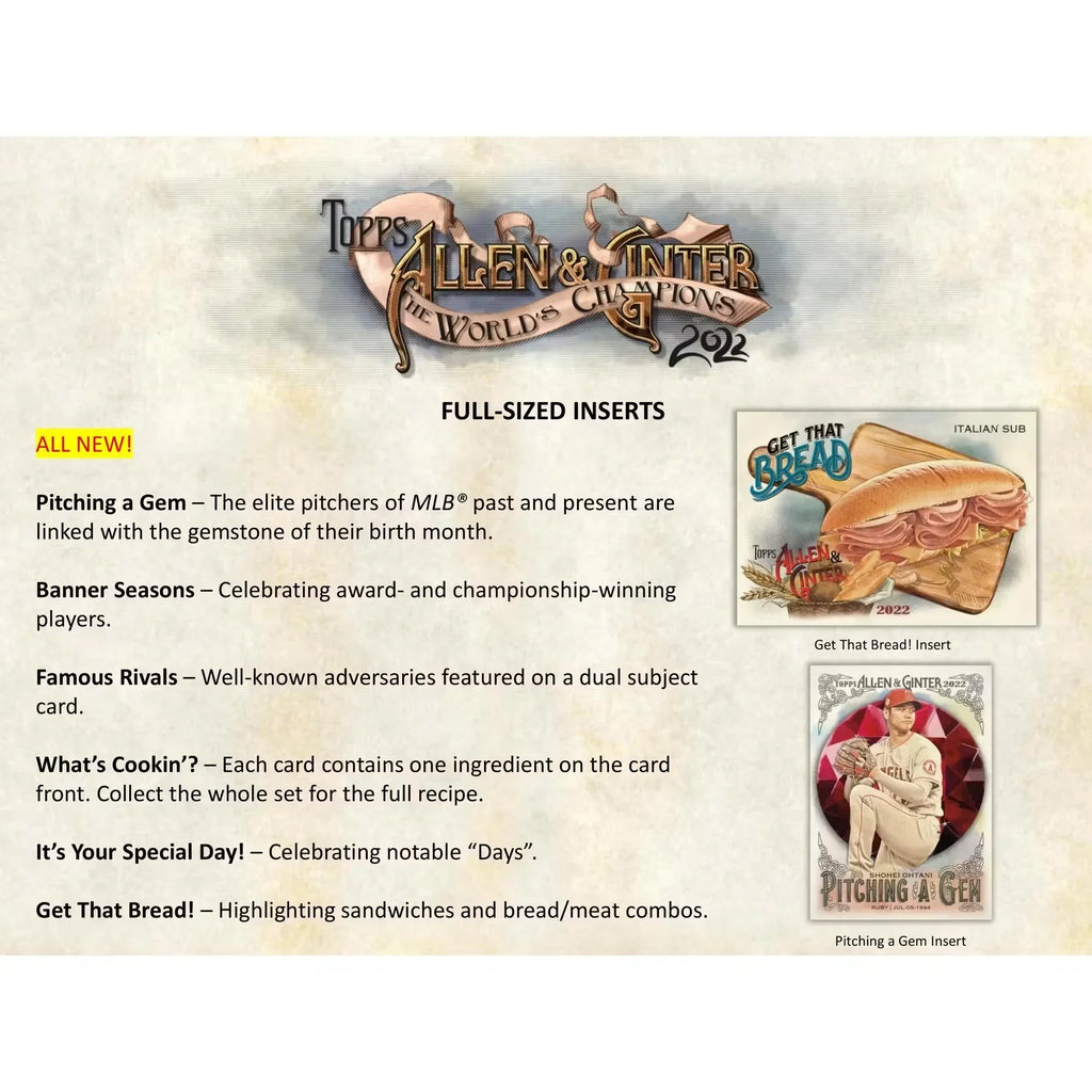2022 Topps Allen & Ginter Baseball Hobby 12-Box Case (Ships Sealed Only) - D