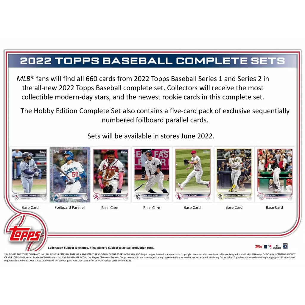 2022 Topps Baseball Hobby Factory Set (Box) (Ships Sealed Only) - D2