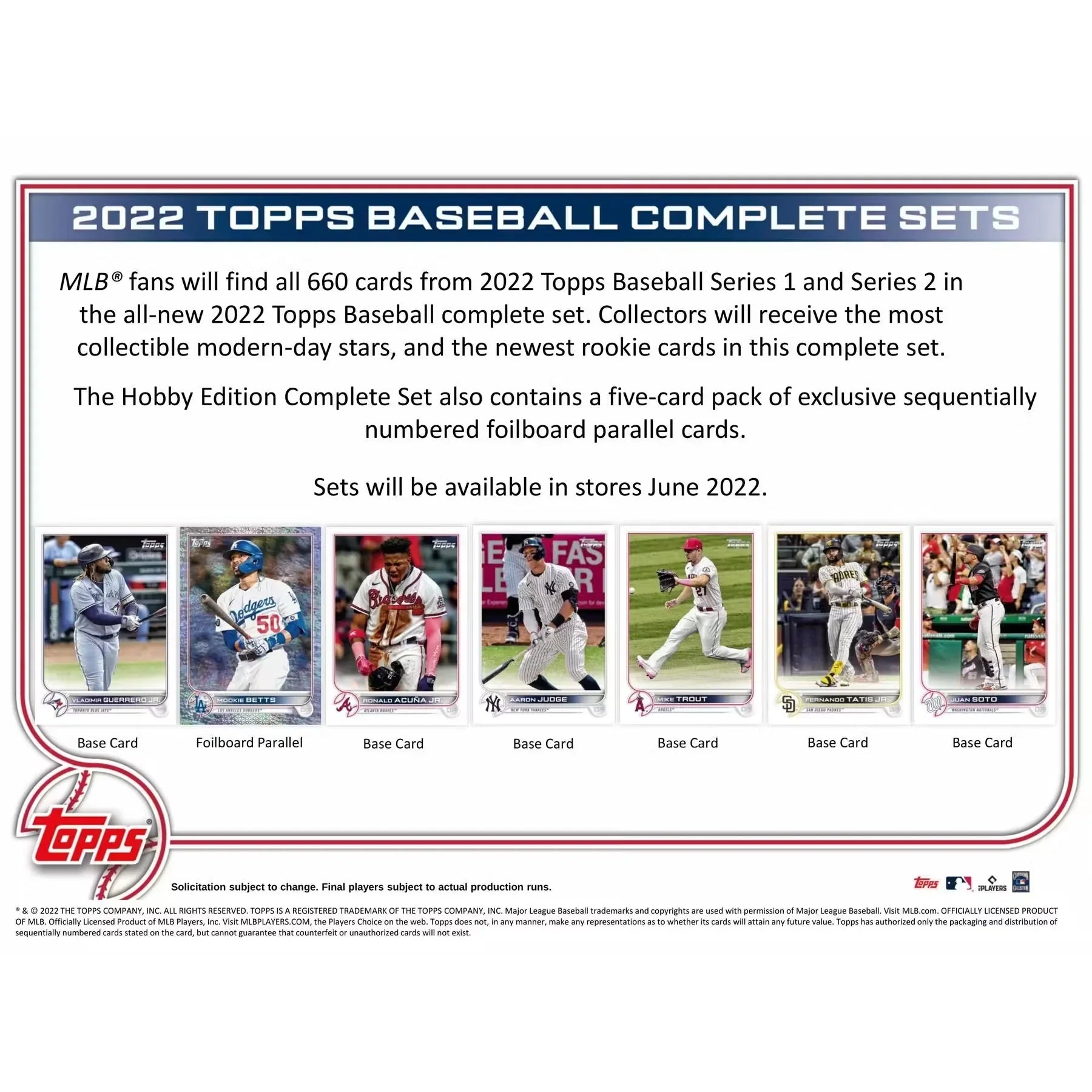 2022 Topps Baseball Hobby Factory Set (Box) (Ships Sealed Only) - D2