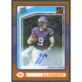 JJ McCarthy Signed 2024 Panini Clearly Donruss Orange Auto |/199