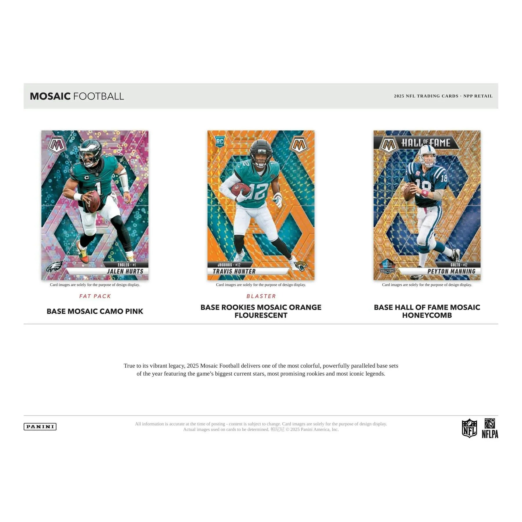 2025 Panini Mosaic Football Blaster Box Mosaic Orange Parallels Green Box (Ships Sealed Only)