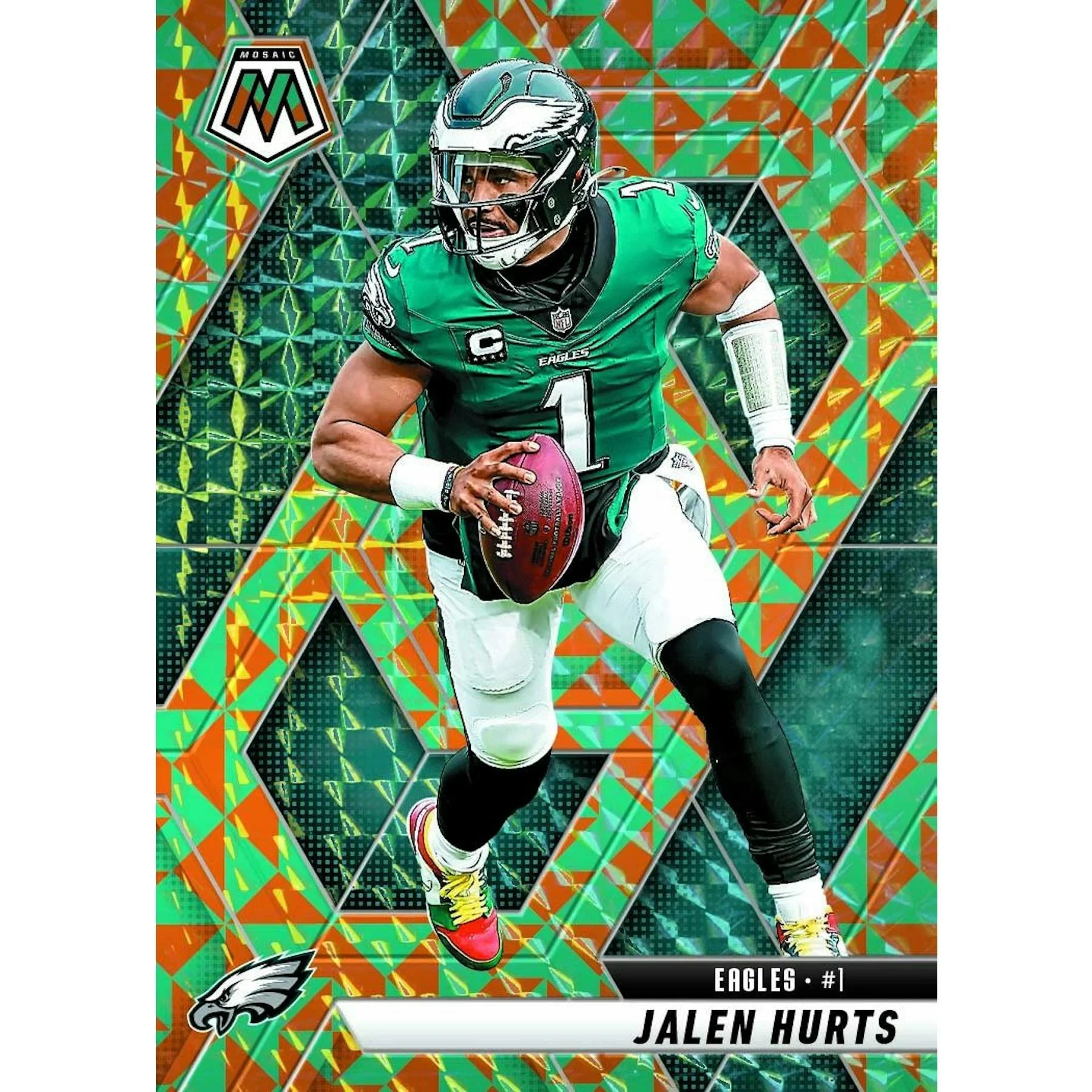 2025 Panini Mosaic Football Blaster Box Mosaic Orange Parallels Green Box (Ships Sealed Only)
