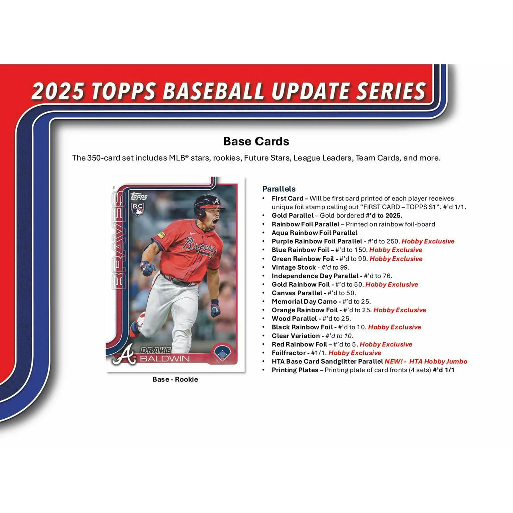 2025 Topps Update Series Baseball Hobby 12 Box Case (Ships Sealed Only) - D2