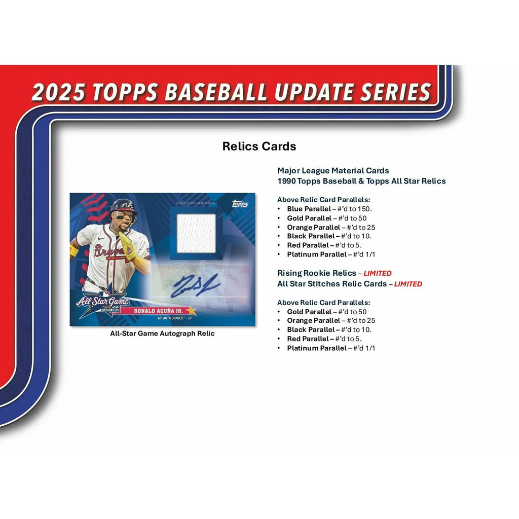 2025 Topps Update Series Baseball Hanger 64 Box Case (Ships Sealed Only) - D1