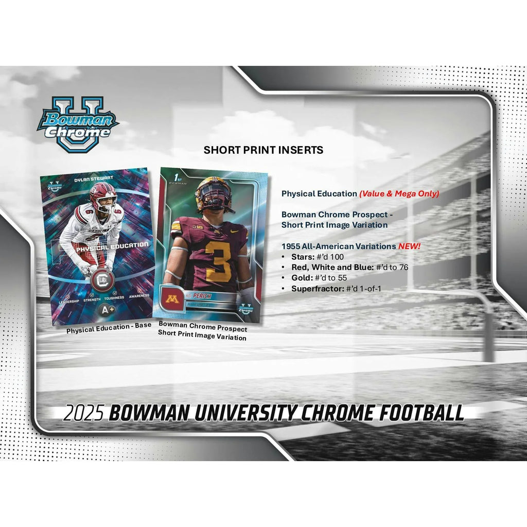 2025 Bowman University Chrome Football Blaster Box (Ships Sealed Only)