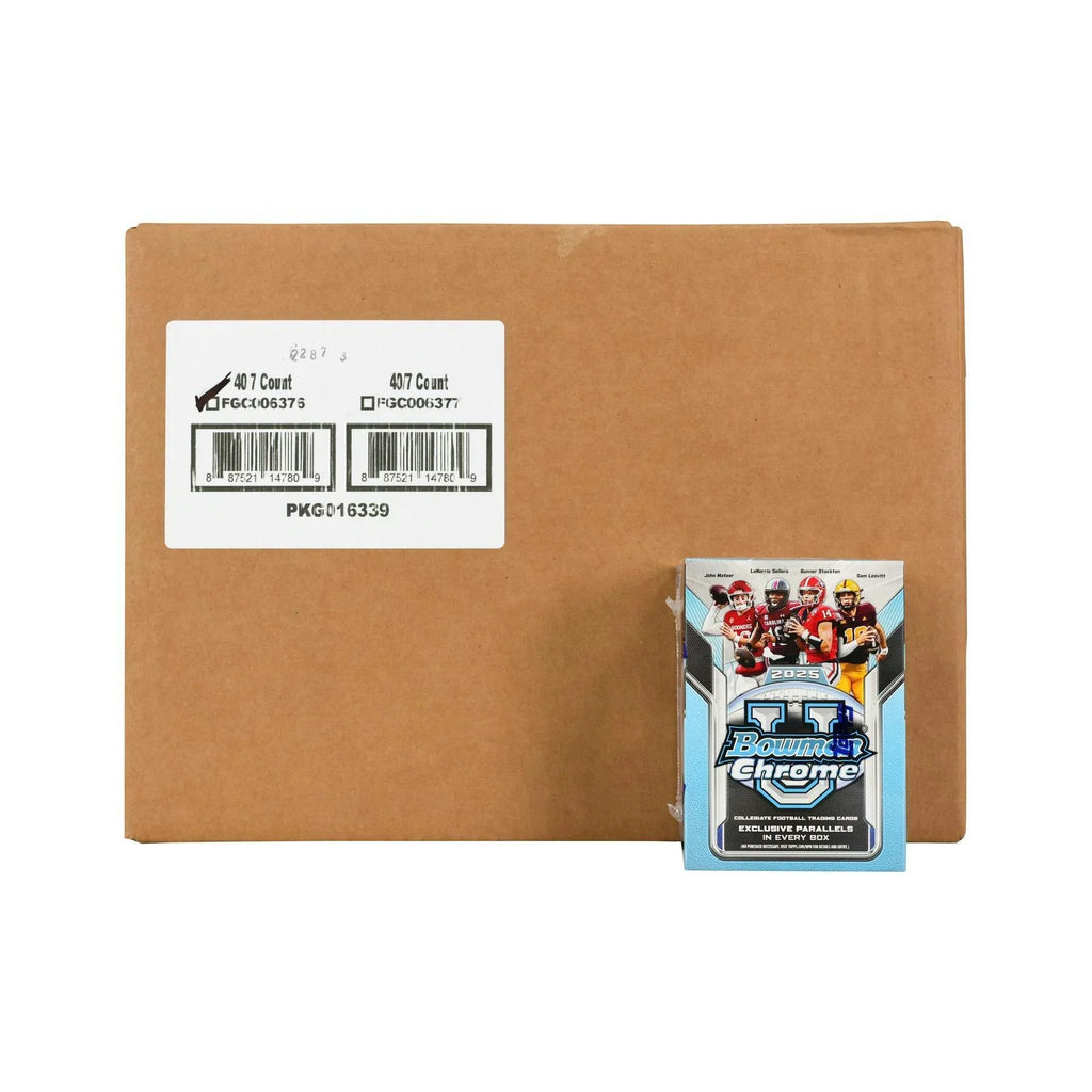 2025 Bowman University Chrome Football Blaster 40 Box Case (Ships Sealed Only)