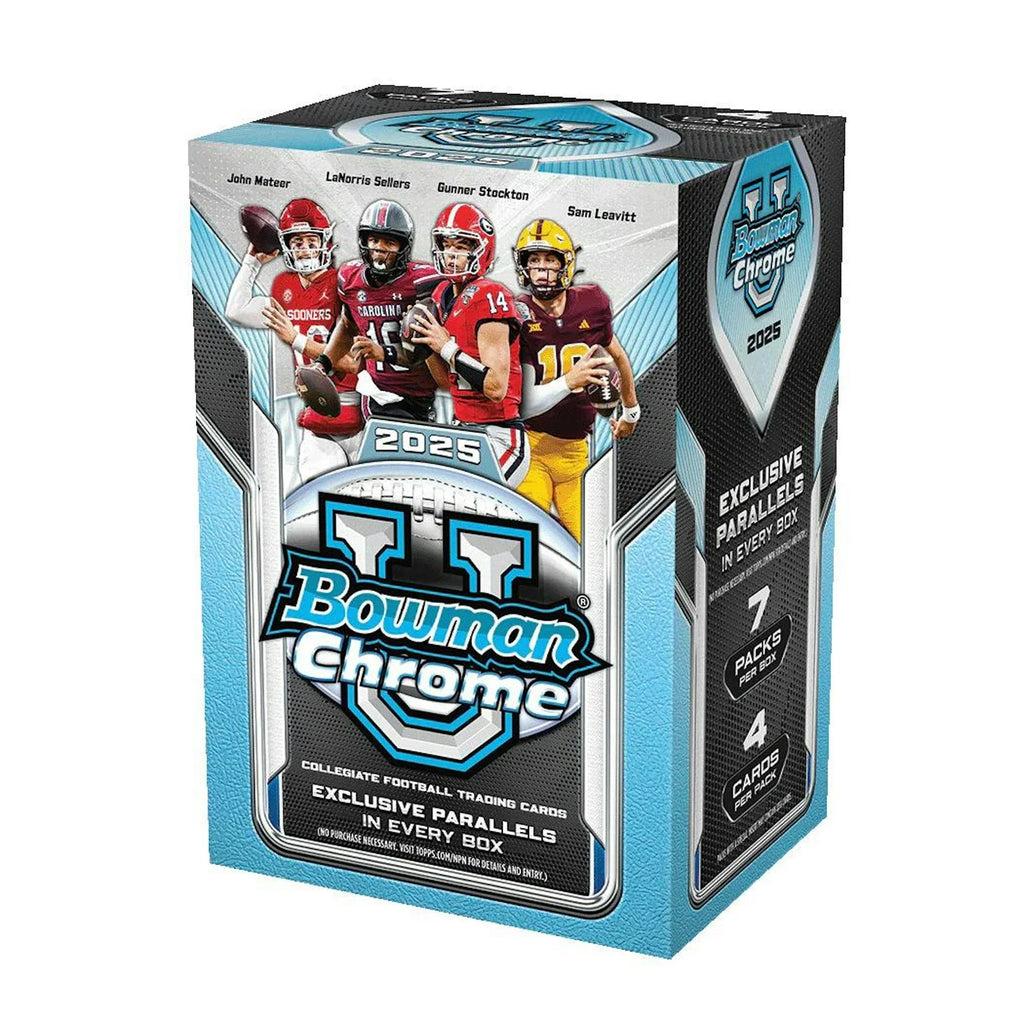 2025 Bowman University Chrome Football Blaster 40 Box Case (Ships Sealed Only)