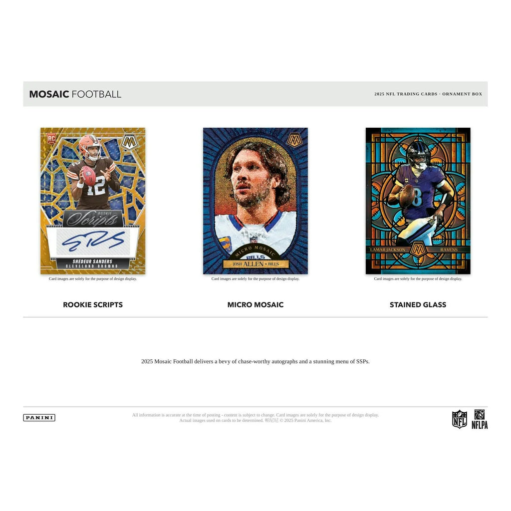 2025 Panini Mosaic Football Ornament 40 Box Case (Ships Sealed Only) - D2
