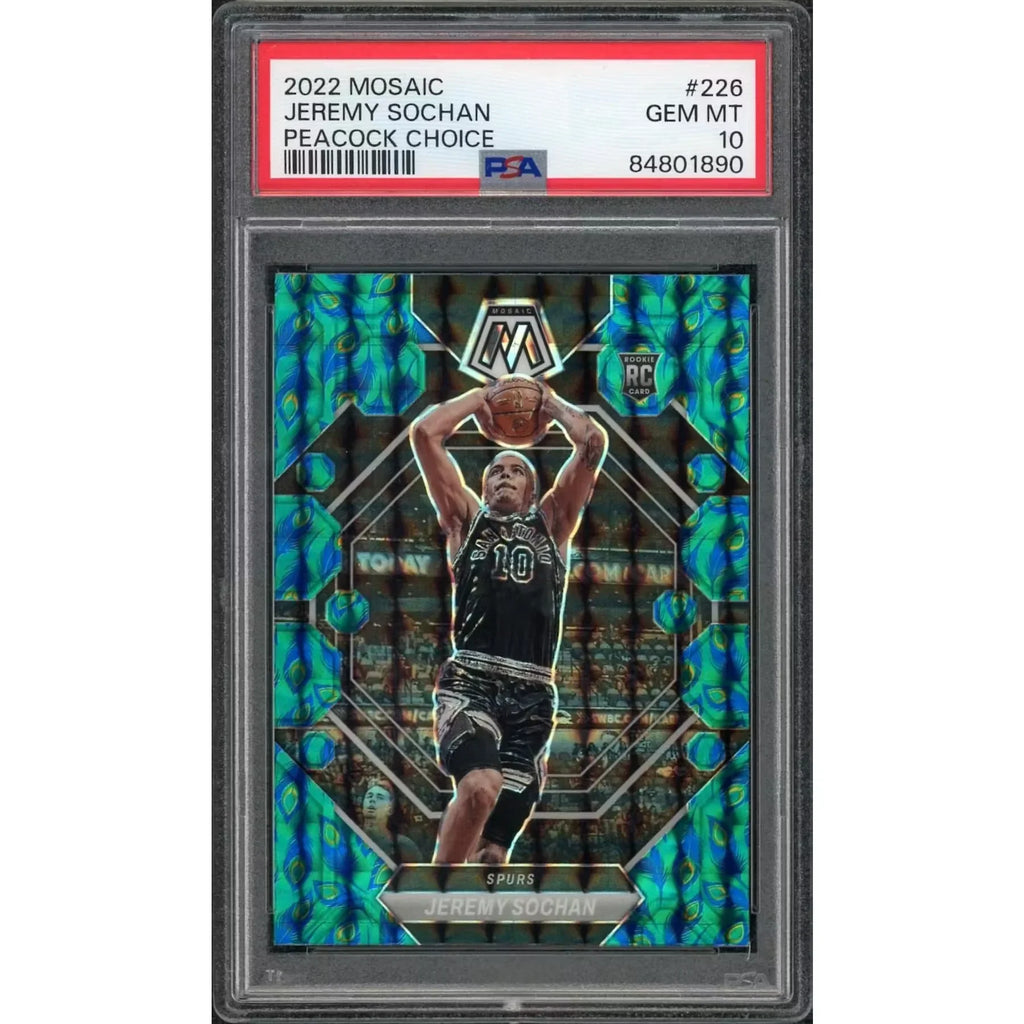 Jeremy Sochan 2022-23 Panini Mosaic Choice Peacock Rookie #226 | PSA 10