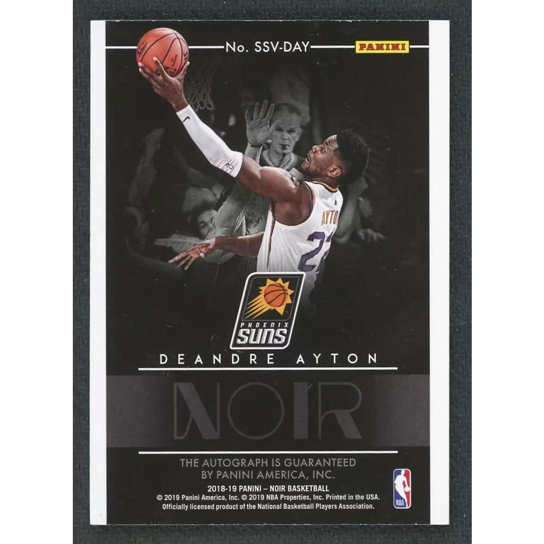 DeAndre Ayton 2018-19 Panini Noir Spotlight Signatures Rookie Auto |/99