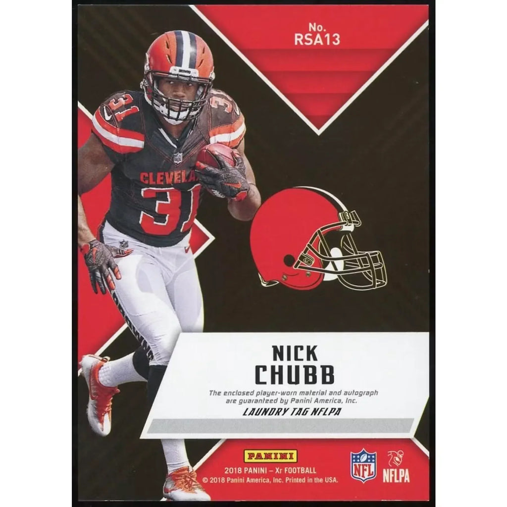 Nick Chubb 2018 Panini XR Rookie Patch Auto | 1/1 Black