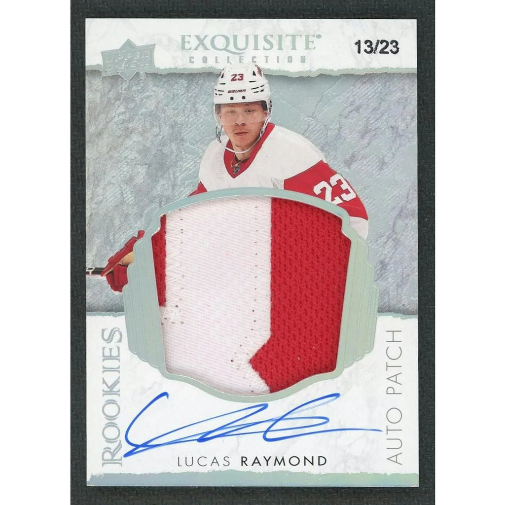 Lucas Raymond Signed 2021-22 Upper Deck Exquisite Rookie Patch |/23