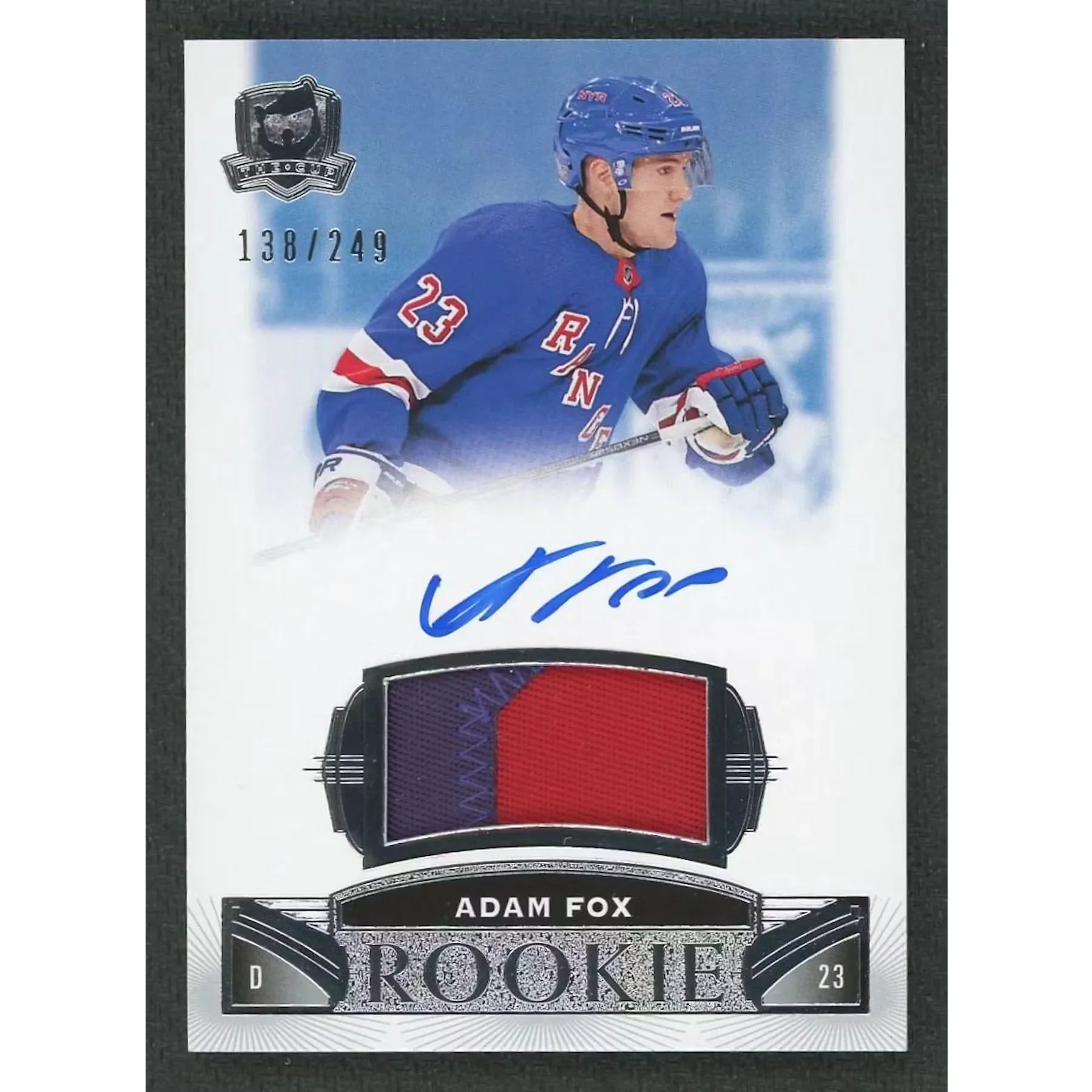 Adam Fox Signed 2019-20 Upper Deck The Cup Rookie Card | Auto Patch/249