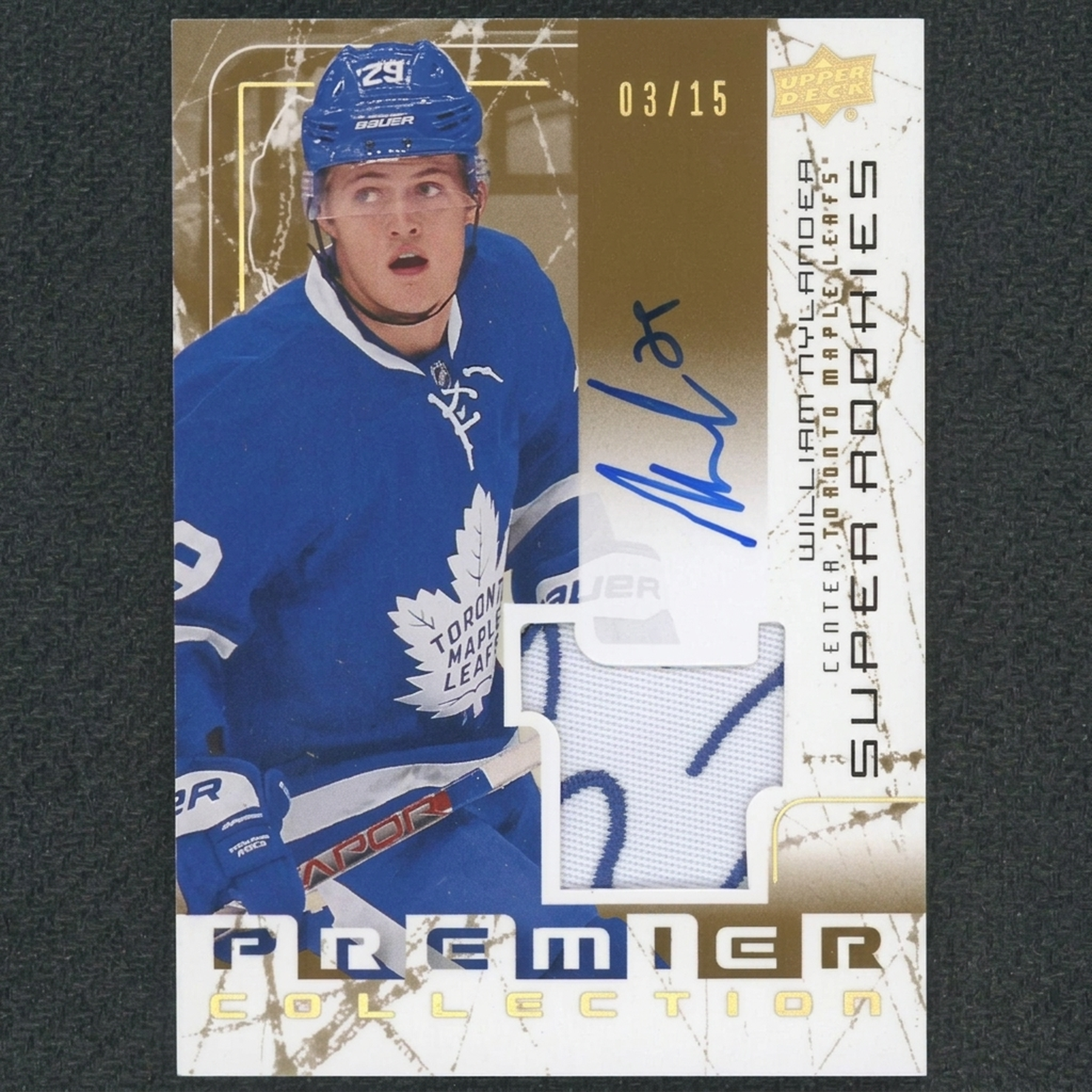 William Nylander Signed 2016-17 Upper Deck Premier Rookie Card | Auto Patch/15