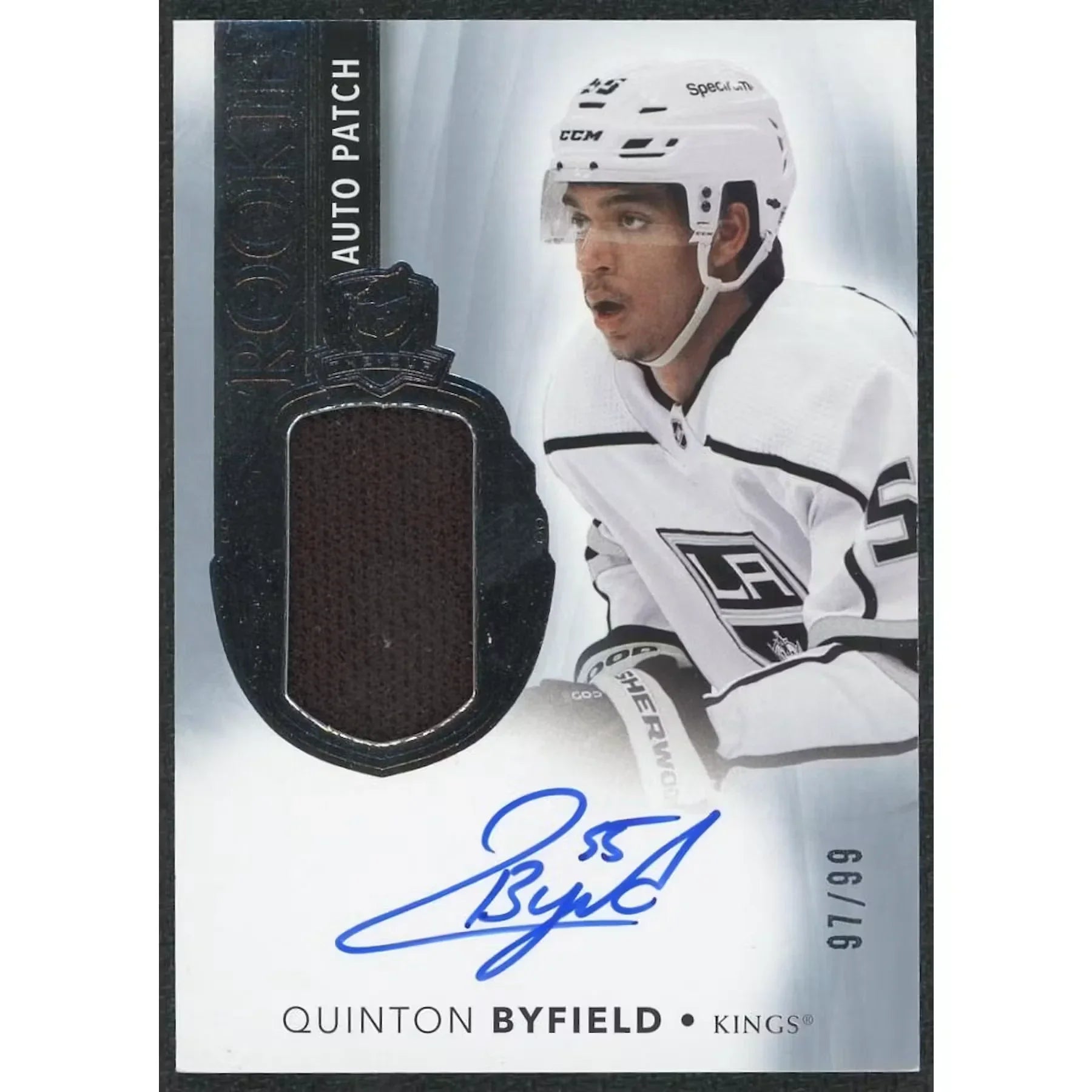 Quinton Byfield Signed Rookie Card | 2021-22 Upper Deck The Cup Auto Patch/99