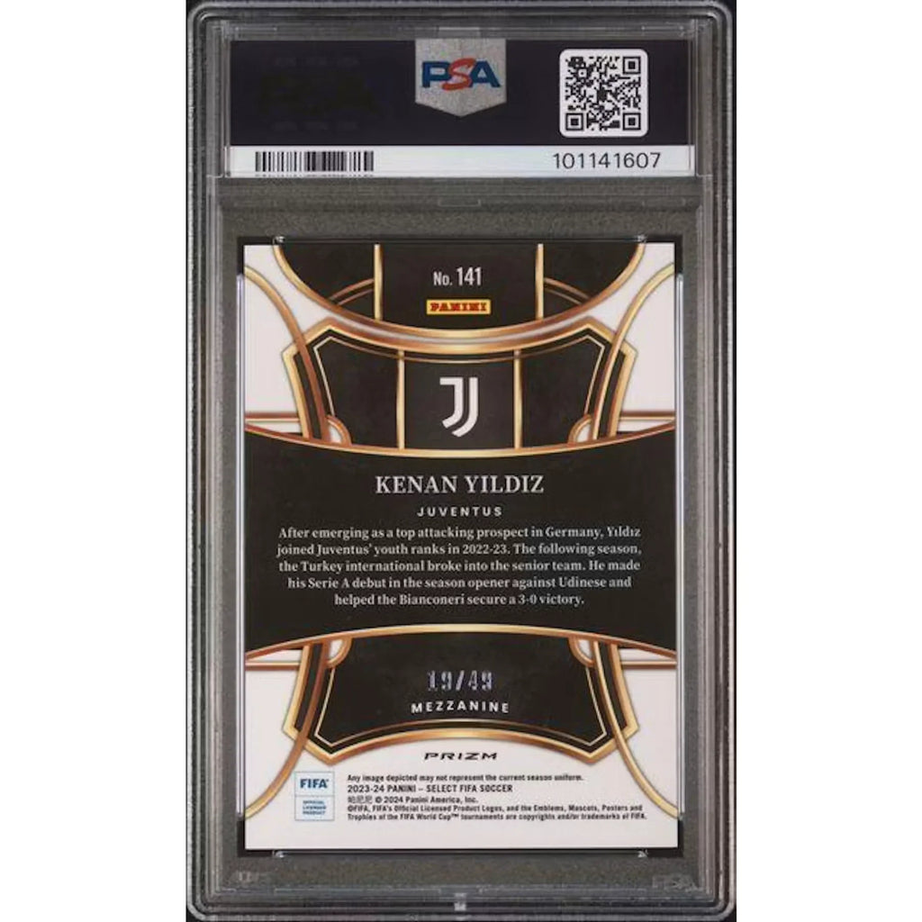Kenan Yildiz 2023-24 Panini Select Orange/49 | PSA 10
