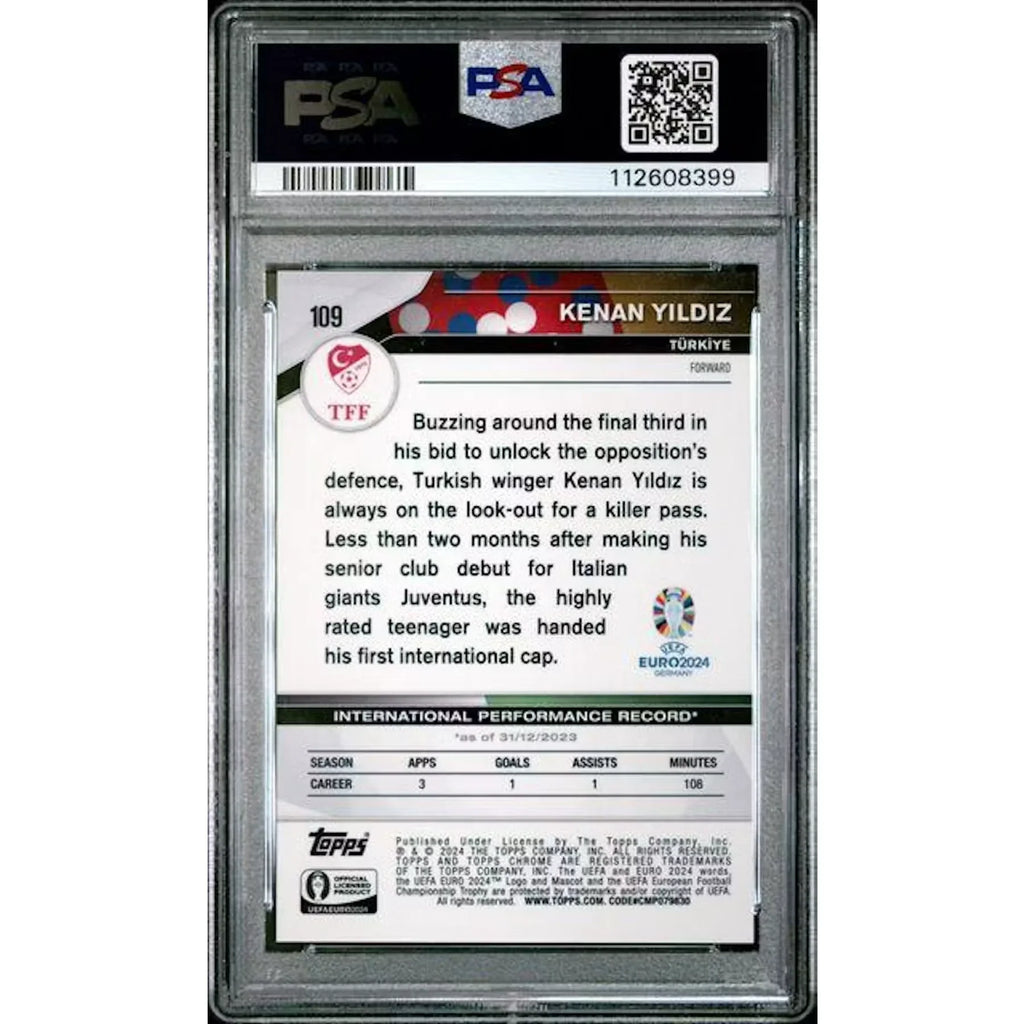 Kenan Yildiz 2024 Topps Sapphire Euro Orange/25 | PSA 10