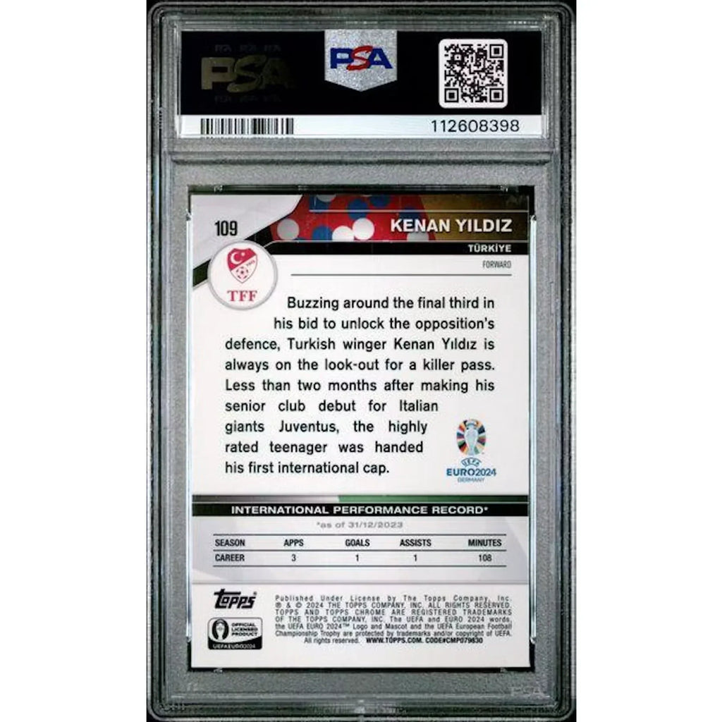 Kenan Yildiz 2024 Topps Sapphire Euro Gold/50 Card | PSA 10