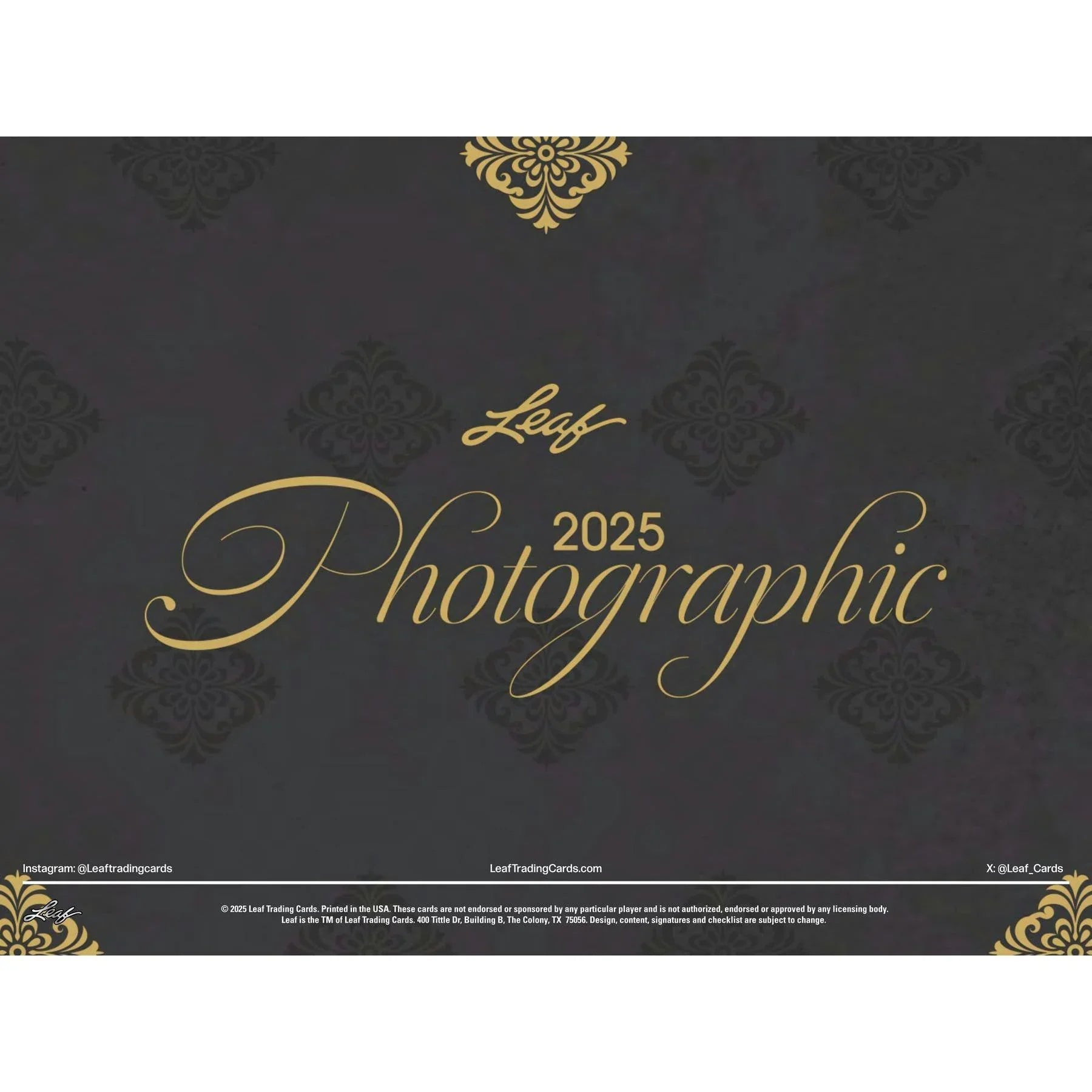 2025 Leaf Photographic Hobby 10 Box Case (Ships Sealed Only)