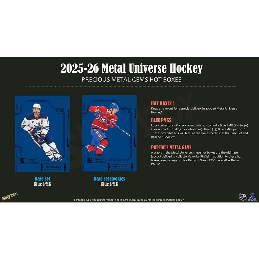 2025 26 Upper Deck Skybox Metal Universe Hockey Hobby Box (Ships Sealed Only)