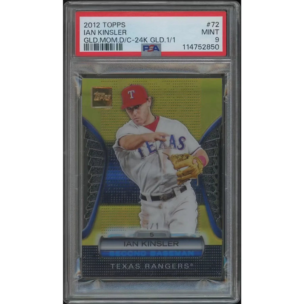 Ian Kinsler 2012 Topps Golden Moments Die Cuts 24K Gold Card | PSA 9 Mint #1/1