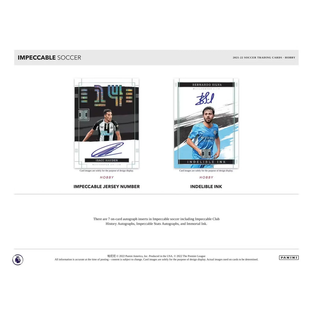 2021-22 Panini Impeccable Premier League Soccer 3-Box Hobby Case (Ships Sealed Only)