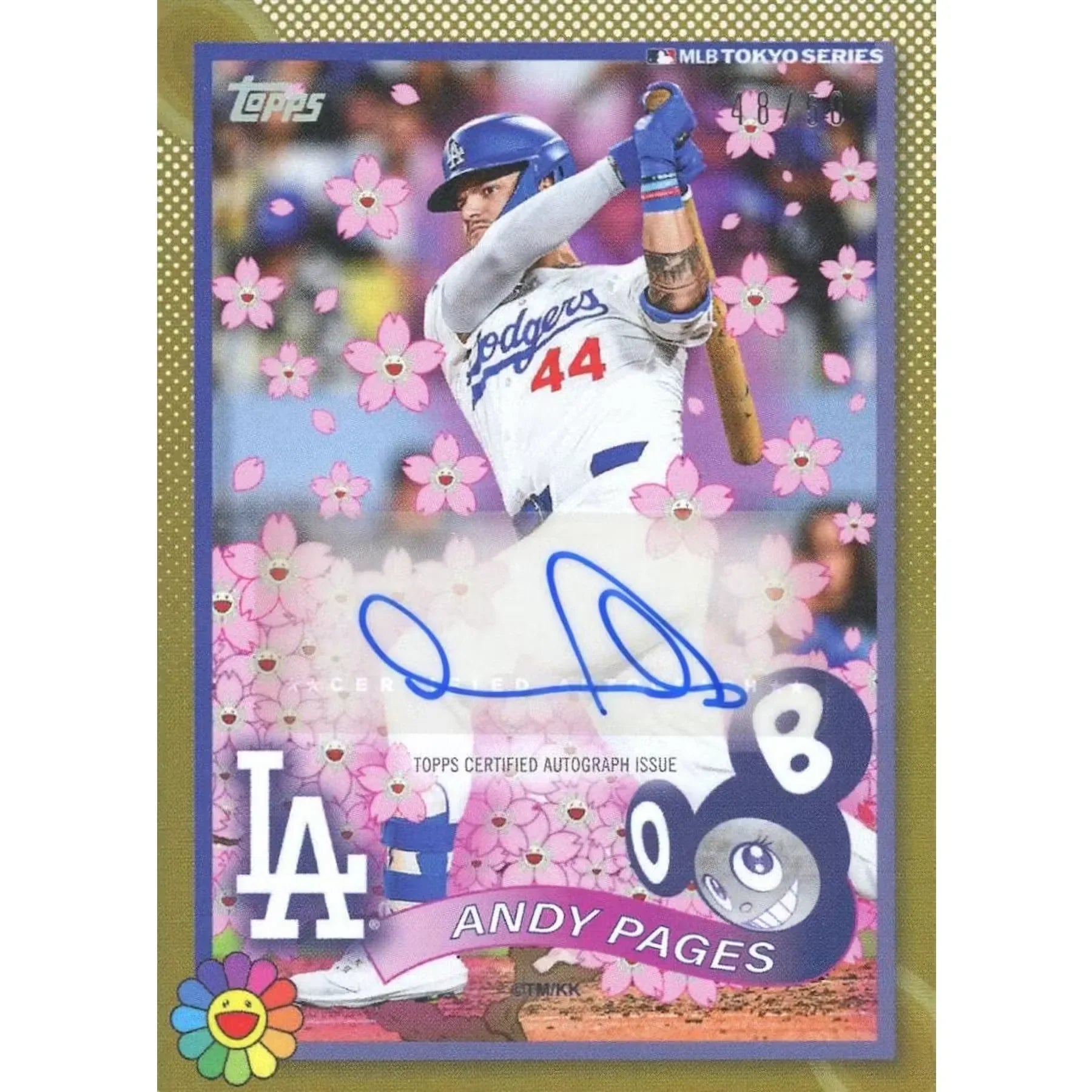 Andy Pages Signed 2025 Topps MLB World Tour Tokyo #17A Card | Gold Autograph/50