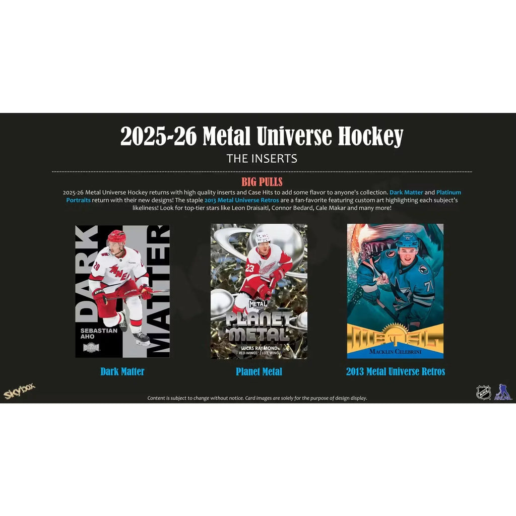 2025 26 Upper Deck Skybox Metal Universe Hockey Blaster Box (Ships Sealed Only)