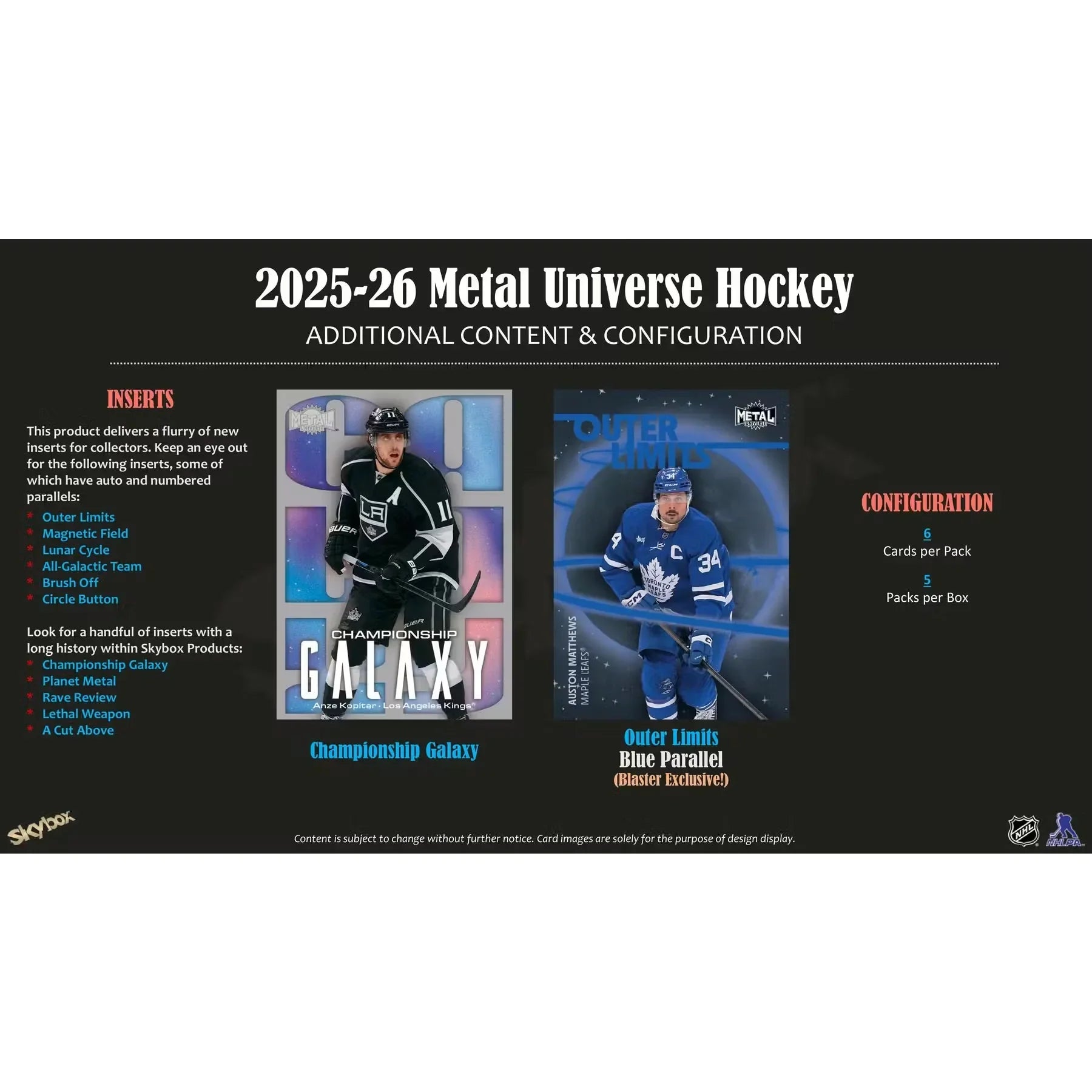 2025 26 Upper Deck Skybox Metal Universe Hockey Blaster Box (Ships Sealed Only)