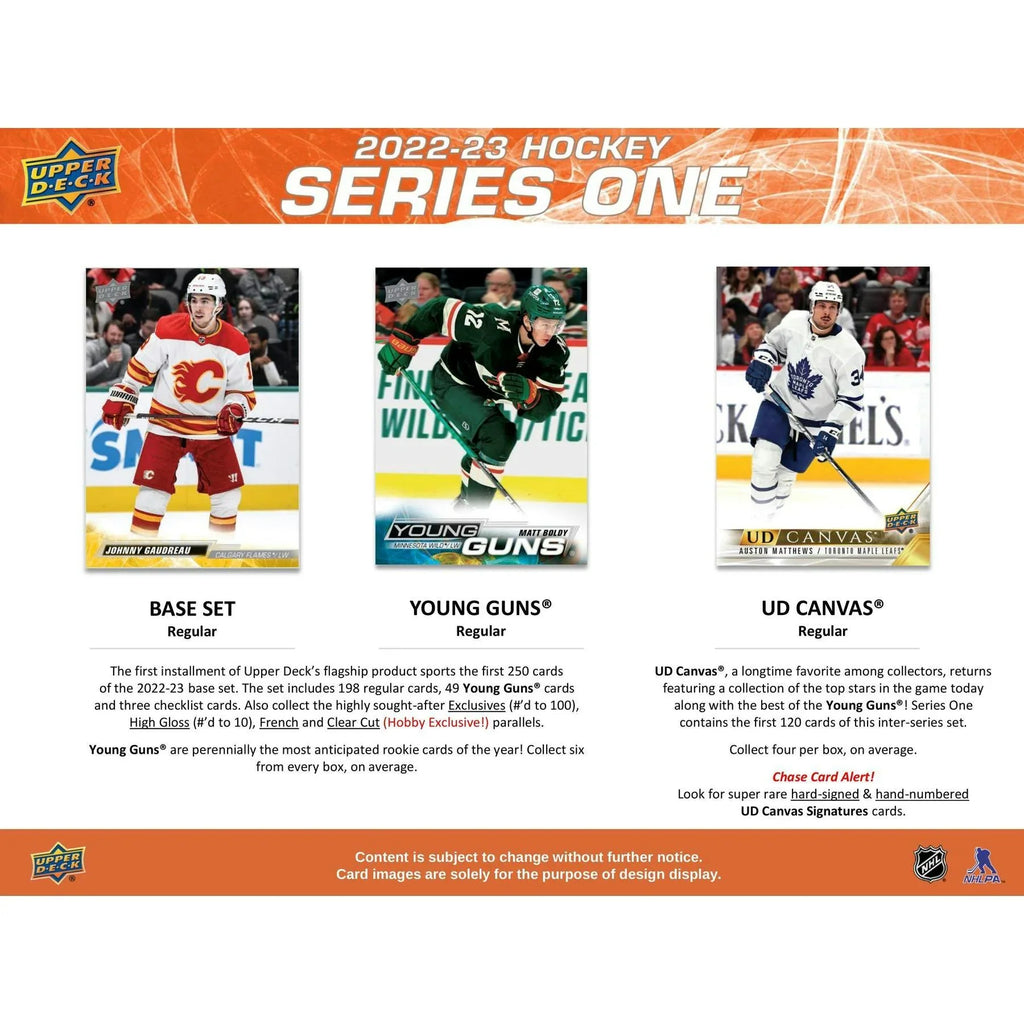 2022 23 Upper Deck Series 1 Hockey Hobby 12 Box Case (Ships Sealed Only)