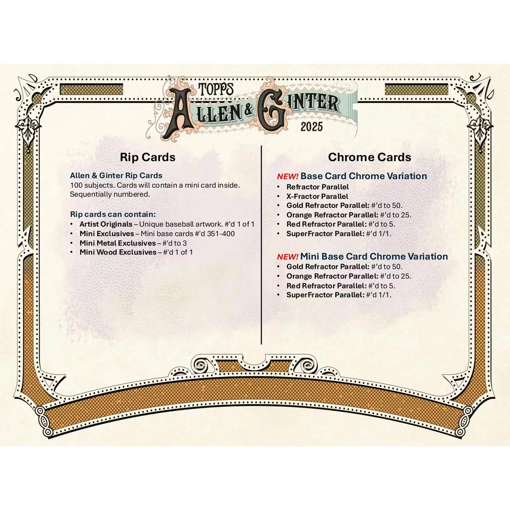 2025 Topps Allen & Ginter Baseball Blaster 40-Box Case (Ships Sealed Only) - D