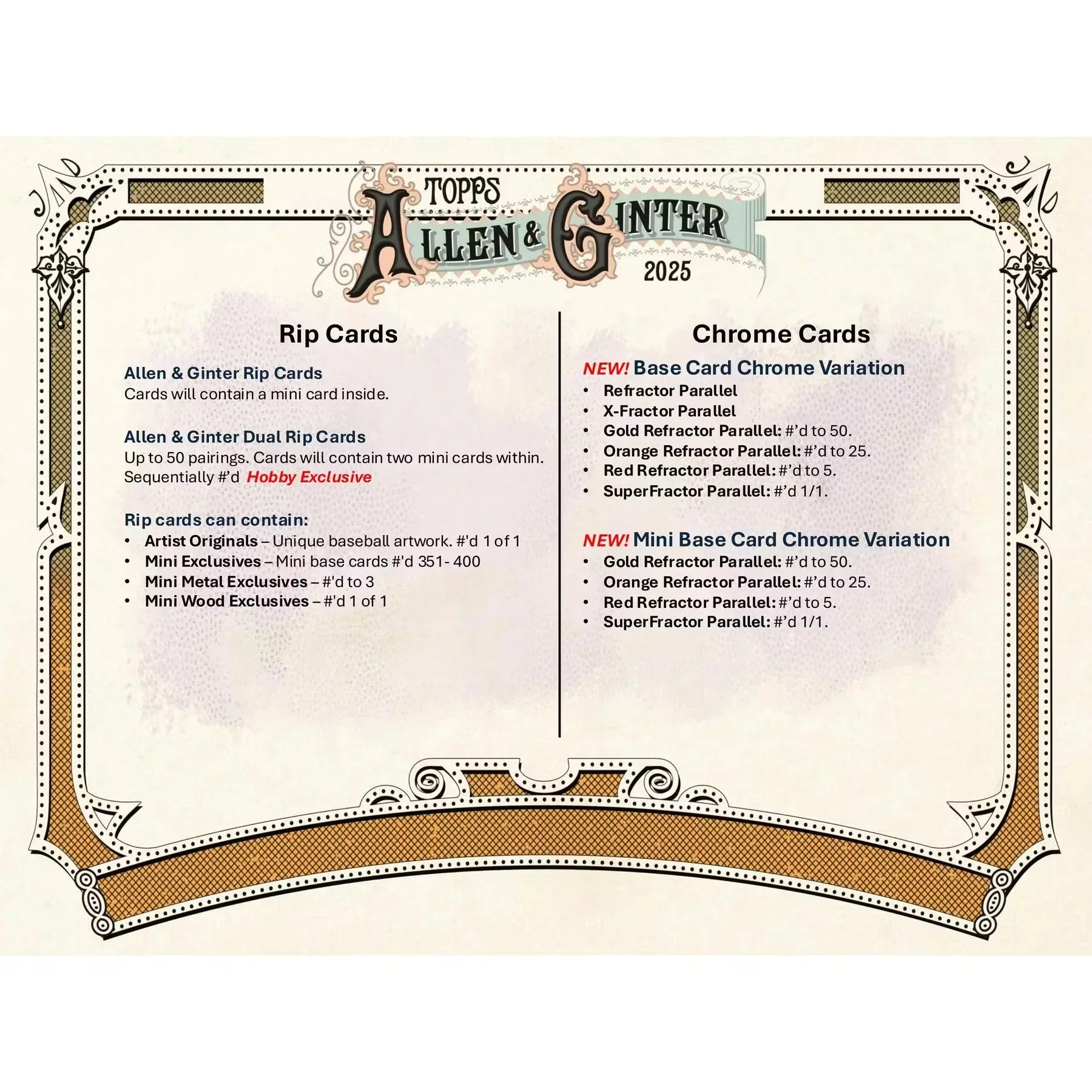 2025 Topps Allen & Ginter Baseball Hobby Box (Ships Sealed Only)